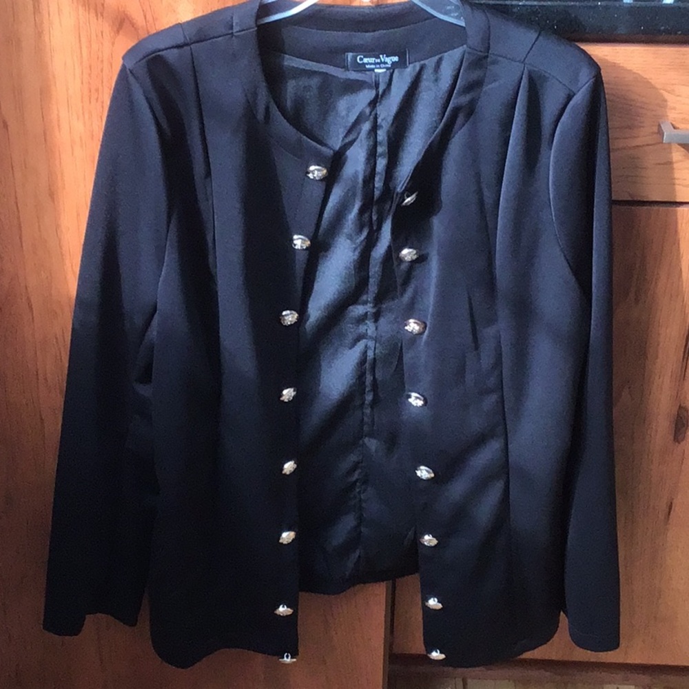 Coeur de Vague Black Military Blazer